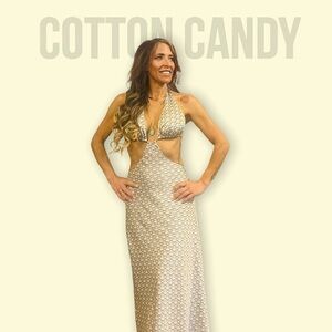 Cotton candy backless and strappy dress​​​​​​​​